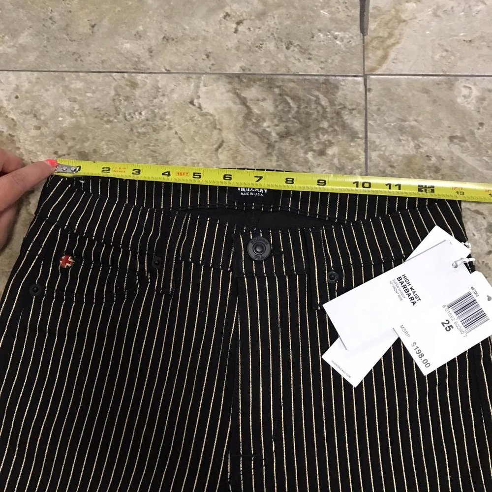 NWT HUDSON Jean gold strip Barbara Denim Pant SLIM - Picture 4 of 7